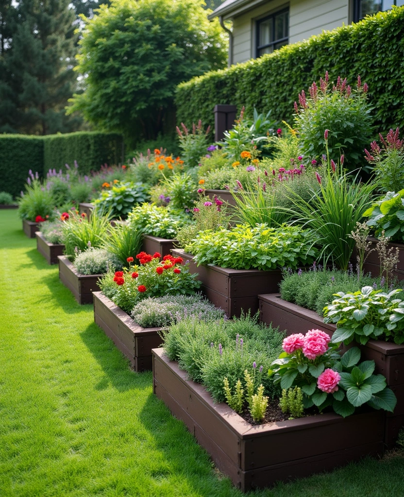 10 Fun and Inexpensive Raised Garden Bed Ideas Your Family Will Love! - 2. Tiered Planter Beds