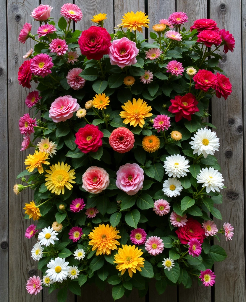 20+ Vertical Flower Gardening Ideas That Maximize Space and Beauty! - 6. Vertical Flower Wall