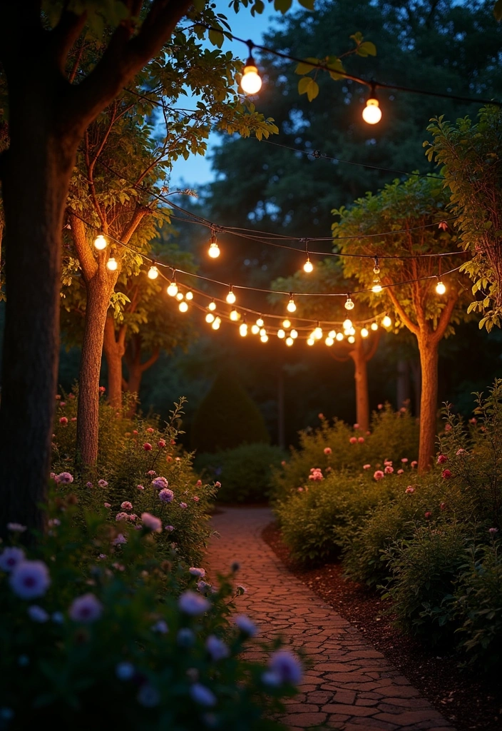 14 Cottage Core Garden Decor Ideas - 14. Outdoor Fairy Lights