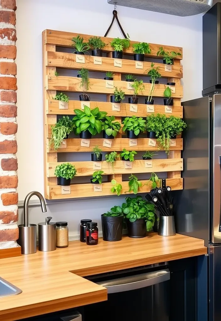 12 Indoor Window Herb Planter Ideas for Any Kitchen Space - 7. DIY Pallet Herb Garden