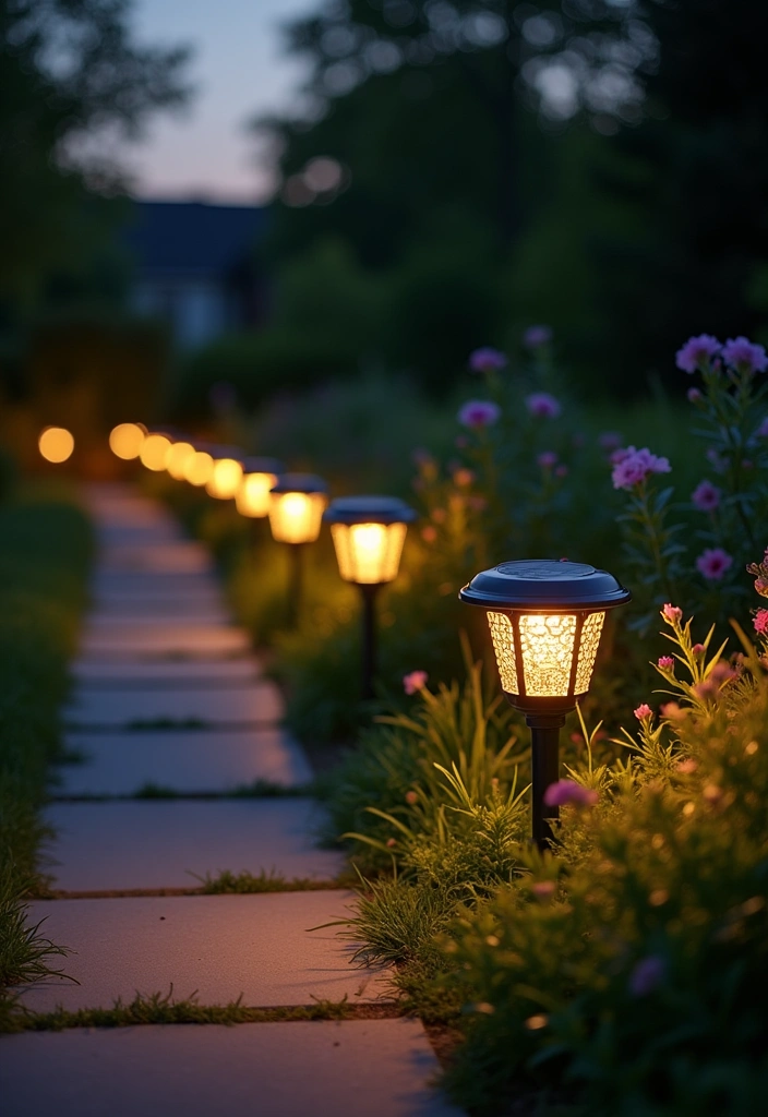 18 Creative Garden Decor Ideas - 6. Solar-Powered Garden Lights