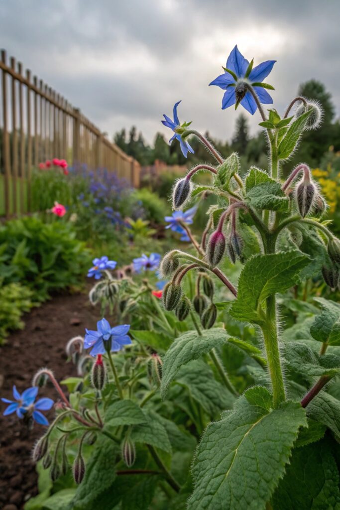 9 Best Companion Flowers for Vegetables - 3. Borage: The Bee Magnet