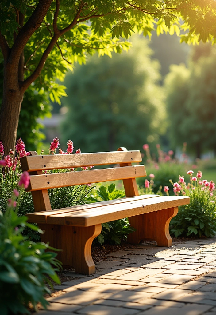 16 Front Yard Landscape Ideas to Inspire - 6. Charming Benches