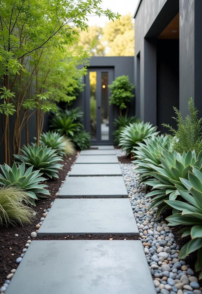 15 Backyard Walkway Ideas to Transform Your Garden - 3. Modern Concrete Paths