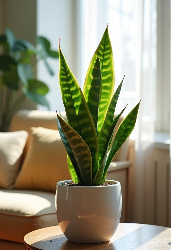 10 Best Low Light Houseplants for Indoor Growing - 1. Snake Plant (Sansevieria)