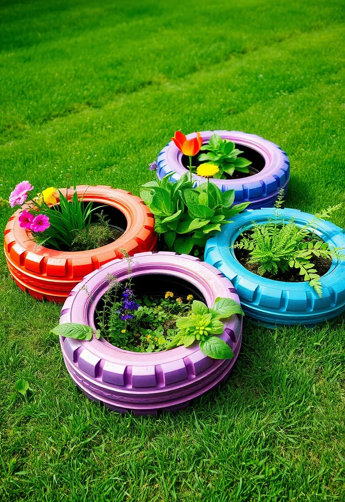 20 Inexpensive Raised Garden Bed Ideas You’ll Wish You Knew Sooner! - 4. Tire Transformation