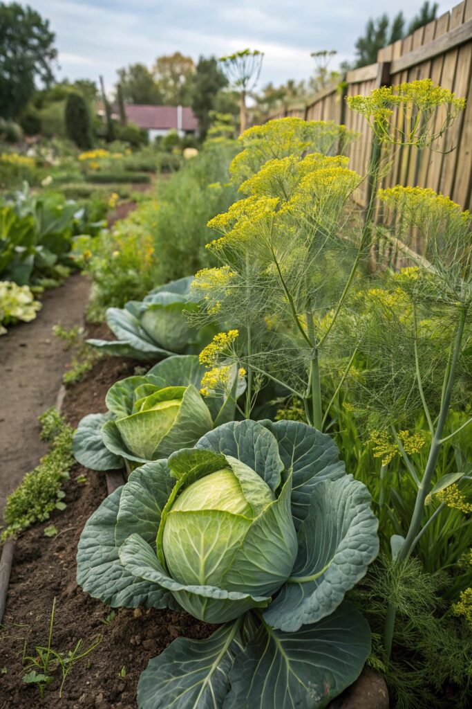 8 Plant Combinations for Companion Planting - 4. Cabbage and Dill