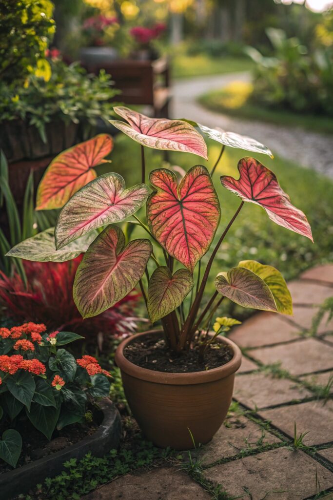 16 Lush and Easy Care Container Plants That Thrill - 10. Caladium