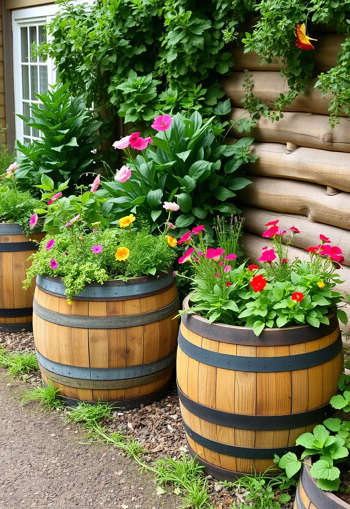 20 Inexpensive Raised Garden Bed Ideas You’ll Wish You Knew Sooner! - 8. Wine Barrel Wonders