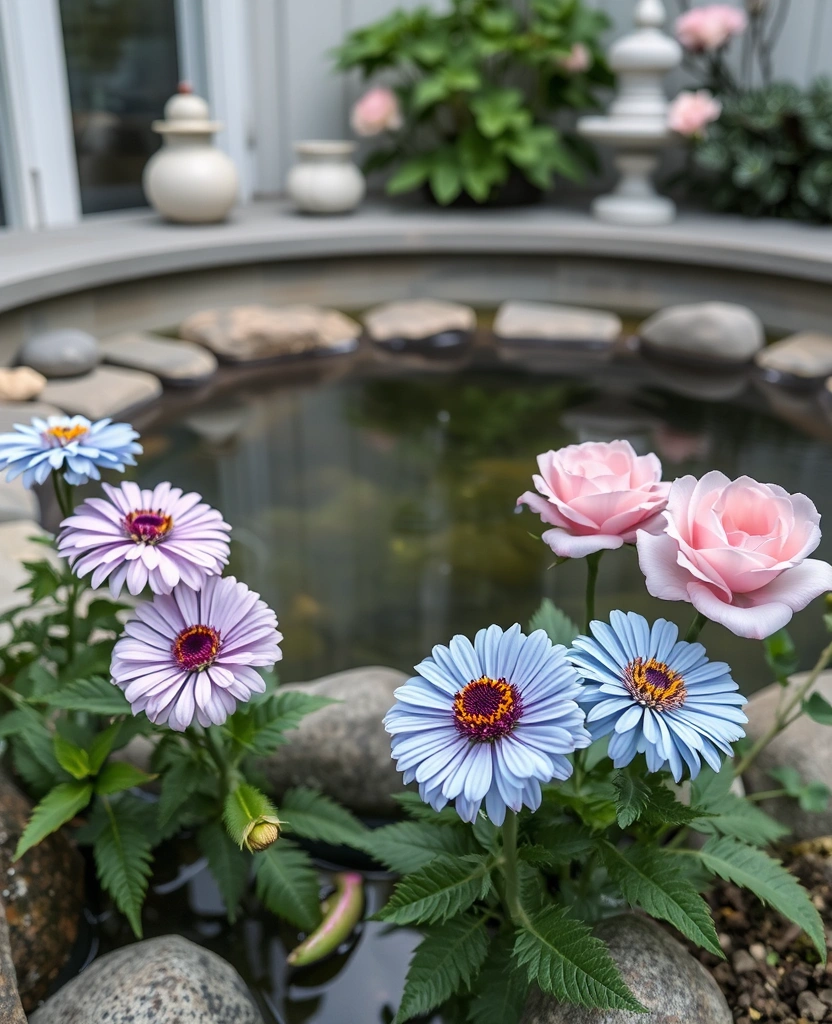 12 Easy Zinnia and Rose Garden Combinations - 9. Zen Retreat