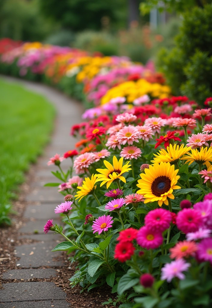 20 Garden Border Ideas for Curb Appeal - 5. Colorful Flower Borders