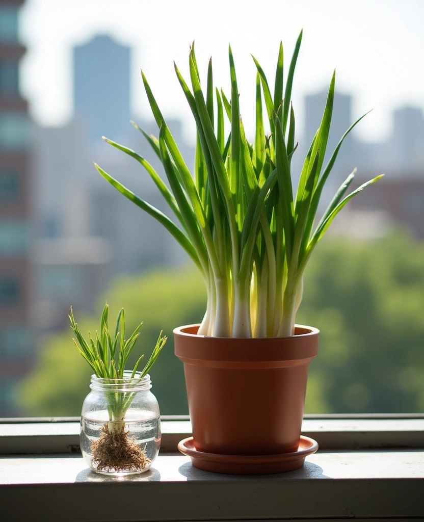 14 Space-Saving Vegetables You Can Grow on Your Balcony  - 5. Green Onions