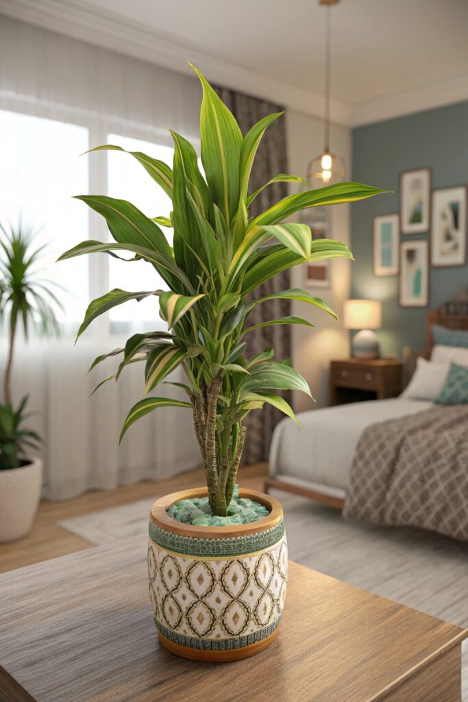 10 Best Tall Bedroom Plants for Better Sleep - 7. Corn Plant (Dracaena Fragrans)