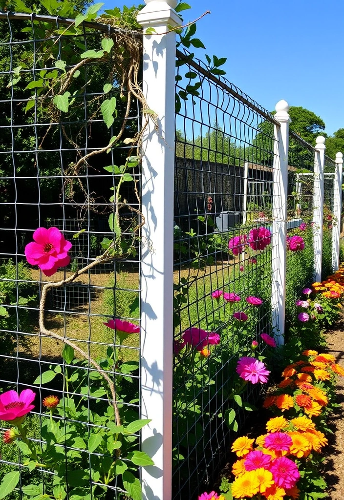 21 DIY Garden Edging Ideas on a Budget - 16. Wire Fence Edging