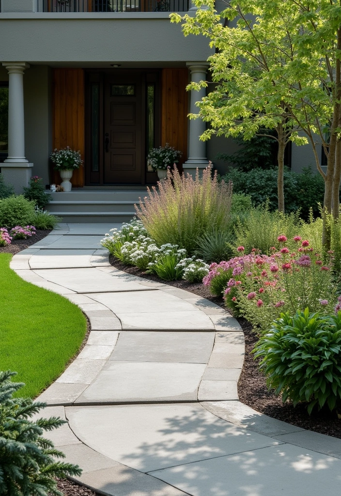 20 Garden Border Ideas for Curb Appeal - 7. Elegant Concrete Borders