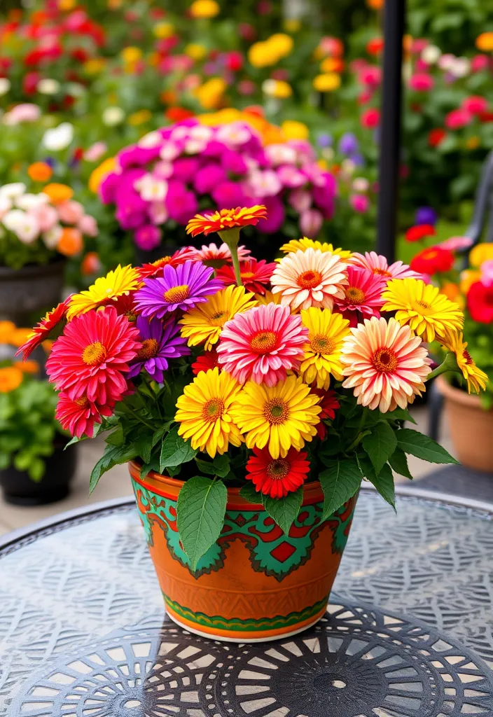 14 Gorgeous Potted Flowers to Transform Your Patio Instantly - 9. Whimsical Zinnias