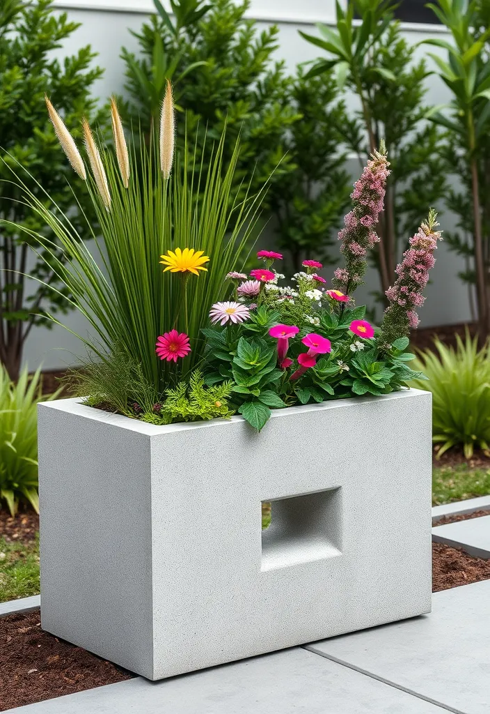 14 DIY Self-Watering Planters That Will Make Your Outdoor Space Thrive! - 9. Concrete Block Planter