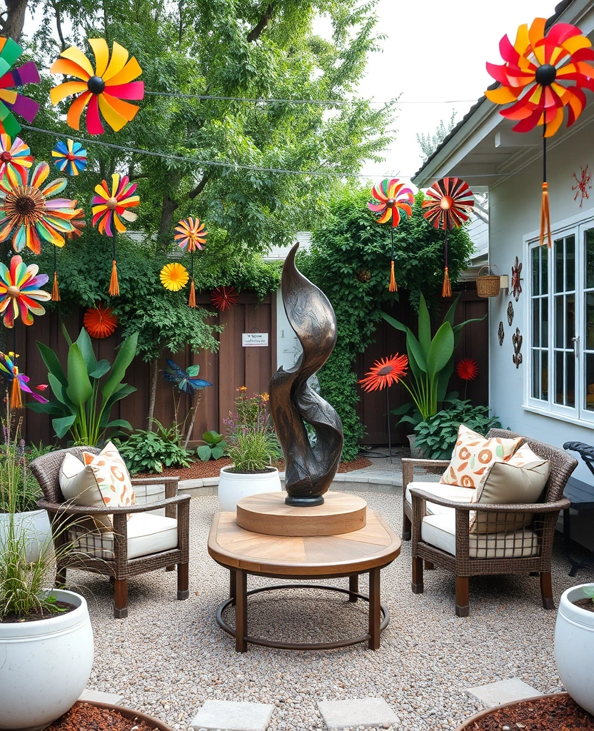 19 Garden Nook Ideas for Relaxation - 18. Garden Art Installation Nook