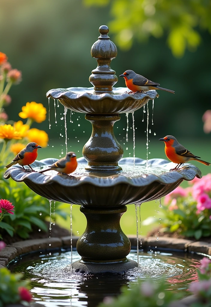 20 DIY Solar Fountain Ideas to Transform Your Garden - 7. Simple Bird Bath Fountain