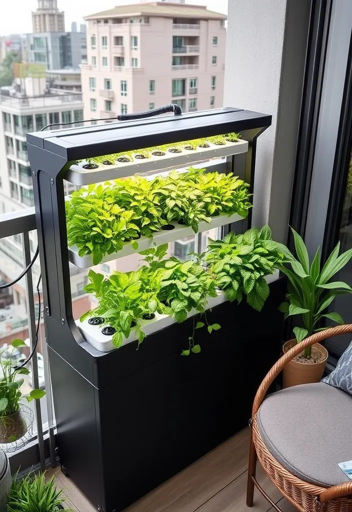 16 Small Apartment Balcony Garden Ideas for Growing Veggies - 9. Hydroponic Systems