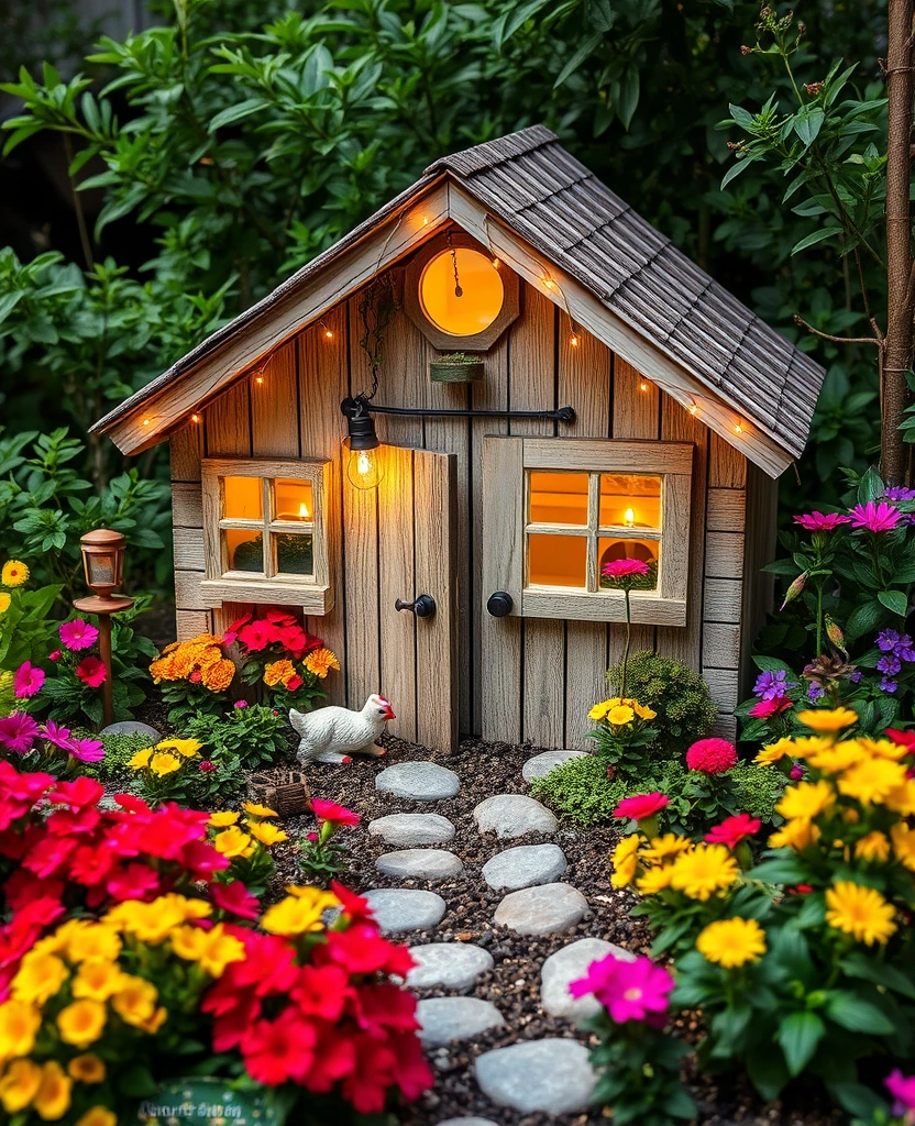 21 Charming Chicken Coop Ideas That'll Beautify Your Garden! - 18. Whimsical Fairy Garden Coop