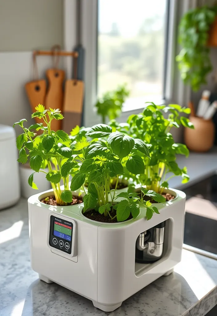 15 Indoor Herb Gardens and Expert Tips to Keep Them Thriving! - 13. Herb Garden with a Watering System