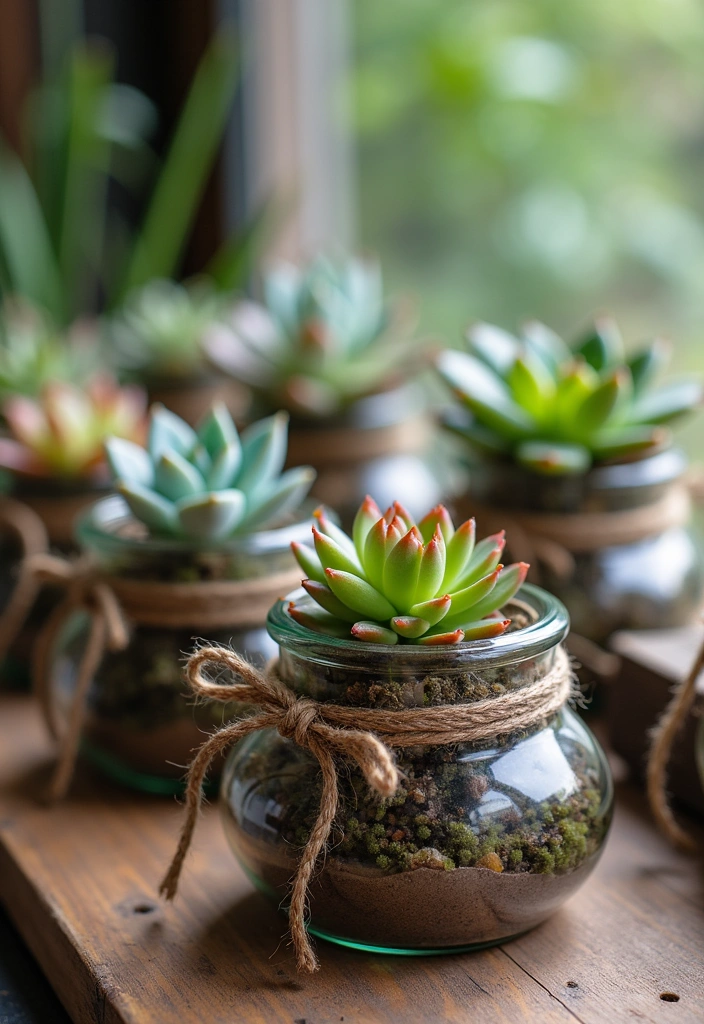 14 Stunning Succulent Planter Ideas - 12. Succulent Gift Jars