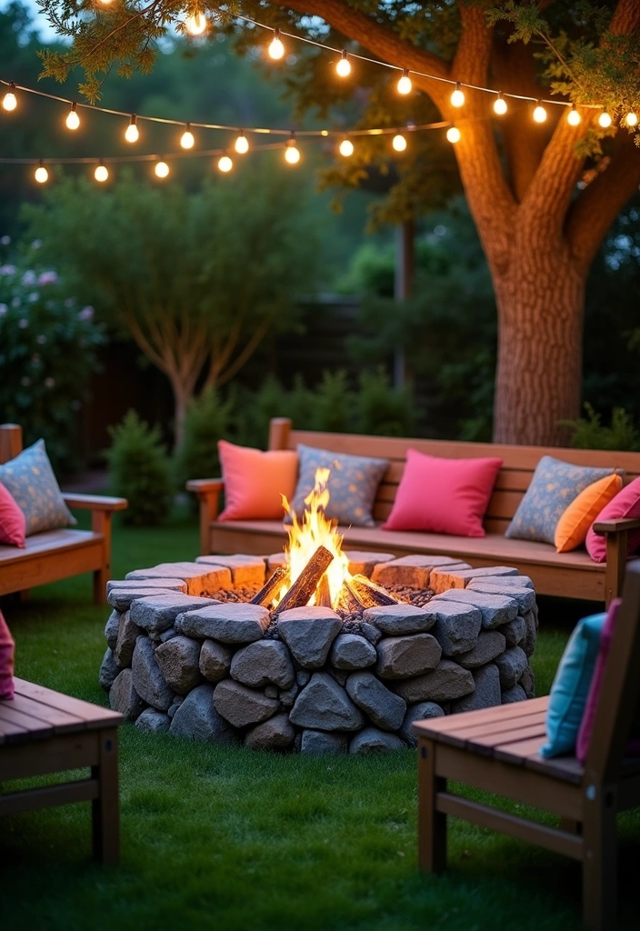 Rustic Stone Fire Pit