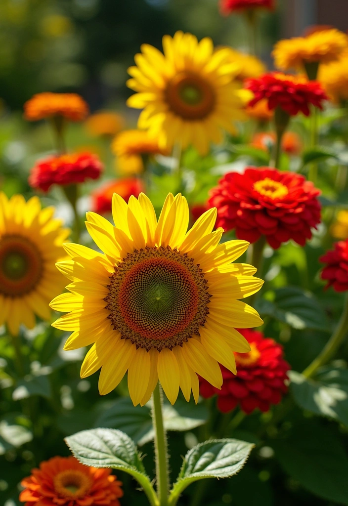 10 Creative Flower Combination Ideas for Your Garden - 4. Vibrant Yellow and Red Fiesta