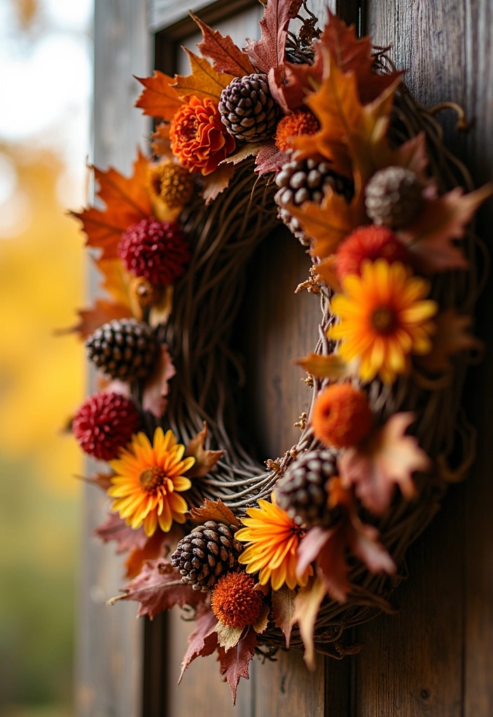 16 Fall Garden Decor Ideas to Inspire - 3. Autumn Wreaths