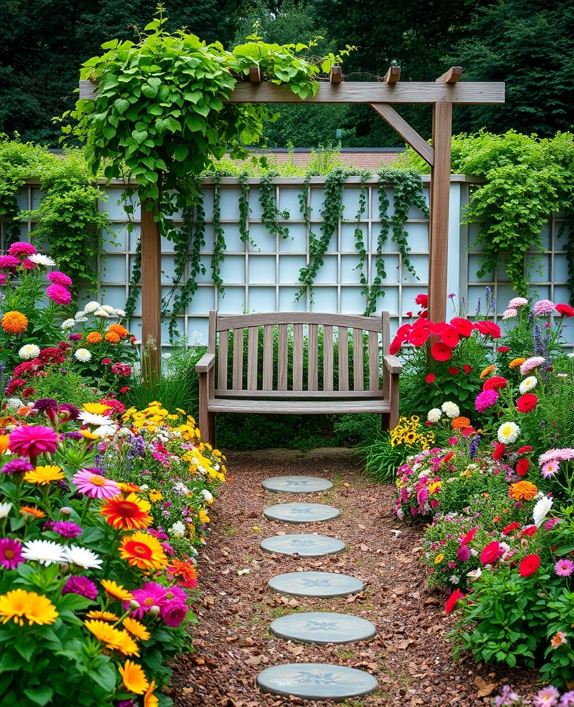 19 Garden Nook Ideas for Relaxation - 3. Flower-Filled Hideaway