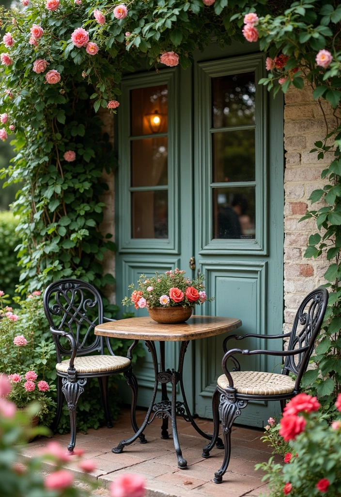 19 Garden Nook Ideas for Relaxation - 17. Vintage Garden Furniture Nook