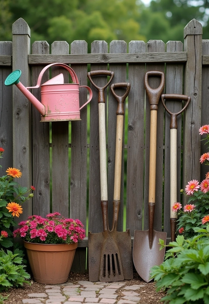  Vintage Garden Tools Display