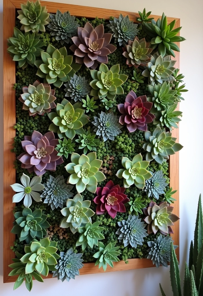 14 Stunning Succulent Planter Ideas - 7. Succulent Wall Art