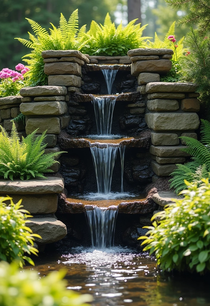 20 DIY Solar Fountain Ideas to Transform Your Garden - 5. Stone Wall Fountain