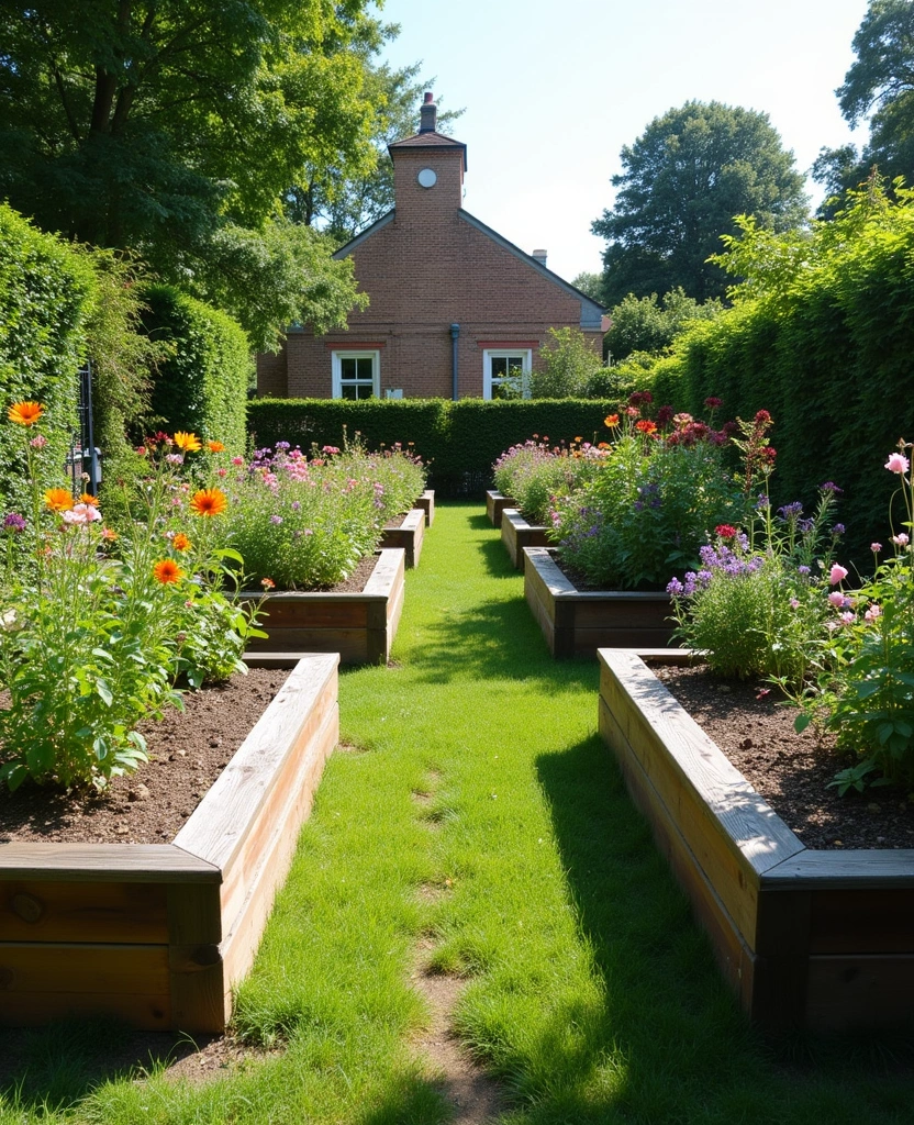 10 Fun and Inexpensive Raised Garden Bed Ideas Your Family Will Love! - 3. Raised Beds with Built-in Benches