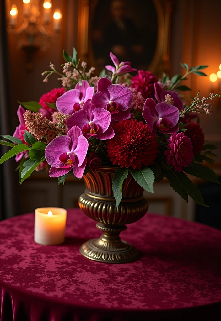 14 Choosing the Right Flower Color for Your Space - 9. Exotic Jewel Tones for Luxurious Flair