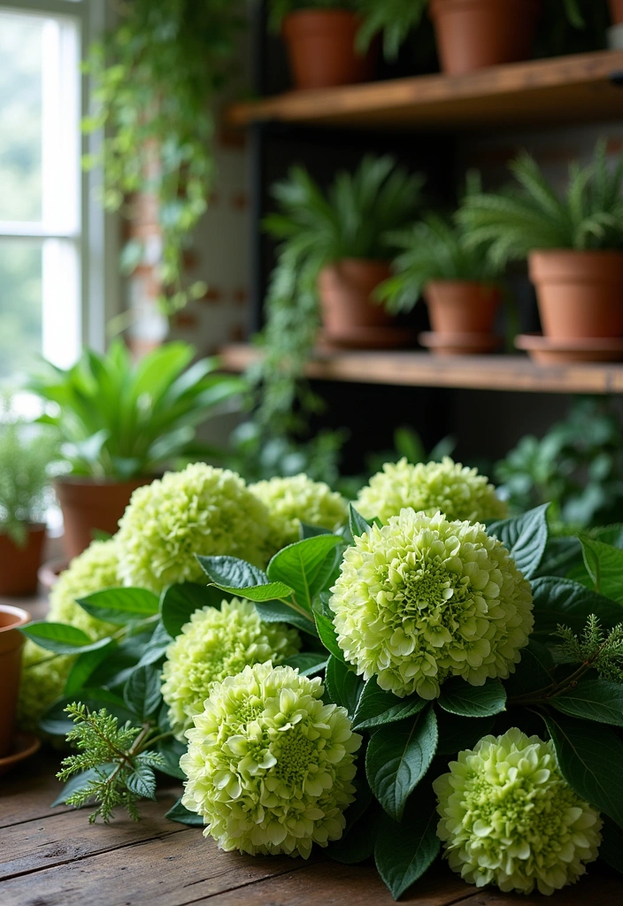 14 Choosing the Right Flower Color for Your Space - 6. Earthy Greens for Natural Harmony