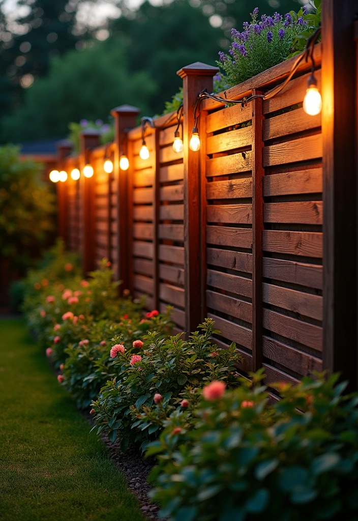 20 Wood and Wire Fence Design Ideas for Your Garden - 17. Stylish Privacy Slat Fence