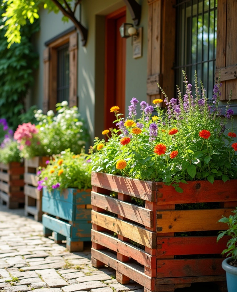 10 Fun and Inexpensive Raised Garden Bed Ideas Your Family Will Love! - 1. Pallet Planter Boxes