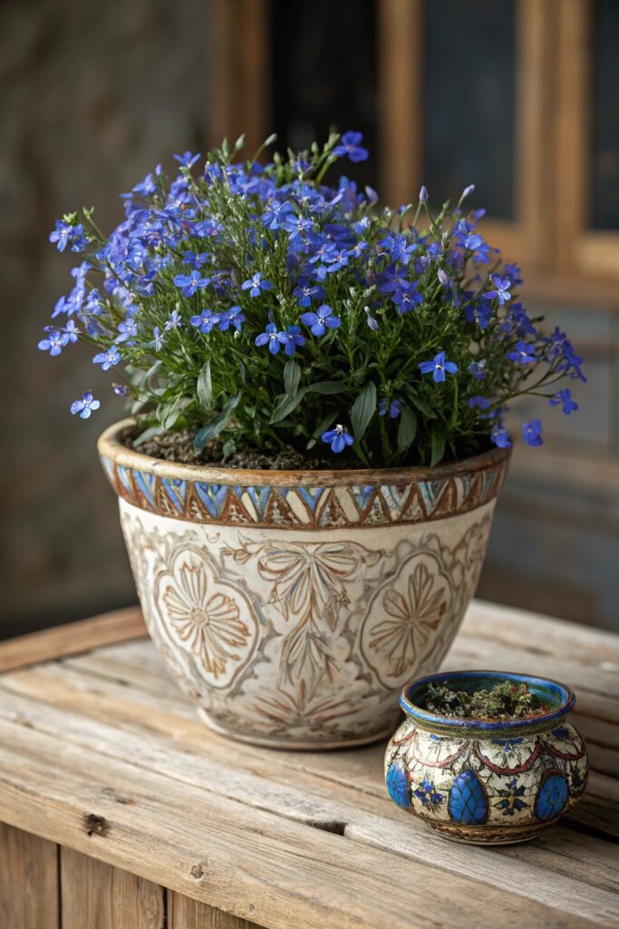 10 Best Flowers for Container Gardening: Potted Beauty - 5. Lobelia: A Cascade of Color