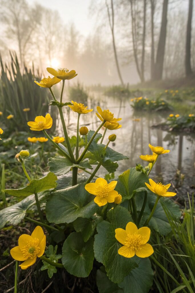 14 Best Water Plants for a Thriving Hydroponic Garden! - 12. Marsh Marigold (Caltha palustris)