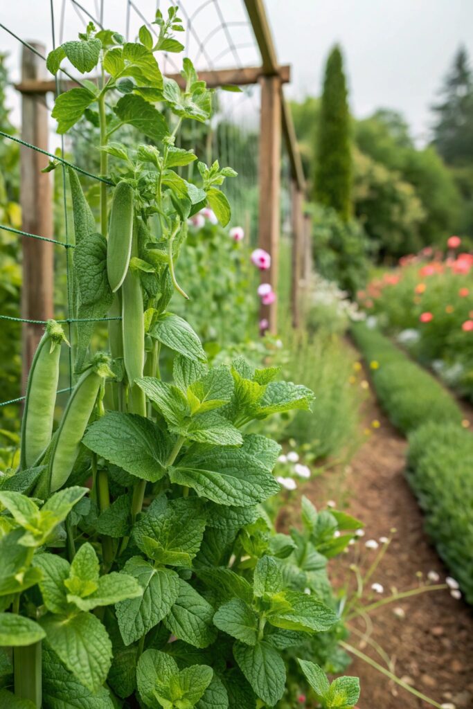 8 Plant Combinations for Companion Planting - 3. Peas and Mint