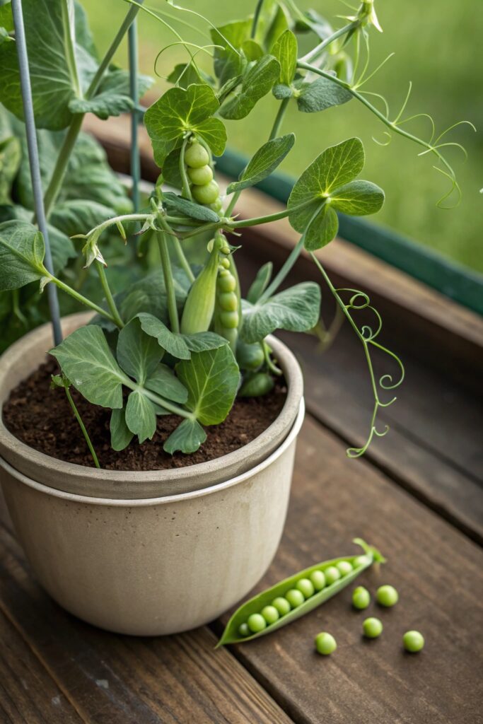 14 Space-Saving Vegetables You Can Grow on Your Balcony  - 10. Peas