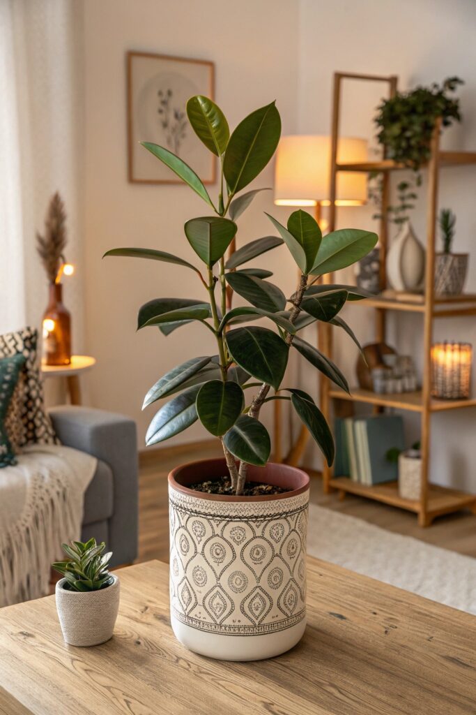 12 Indoor Plants That Thrive on Coffee Grounds - 6. Rubber Plant (Ficus elastica)