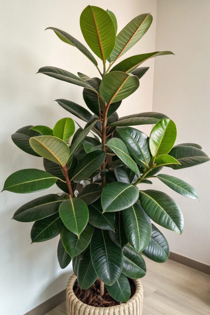 15 Fast Growing Houseplants for Quick Greenery - 7. Rubber Plant (Ficus elastica)