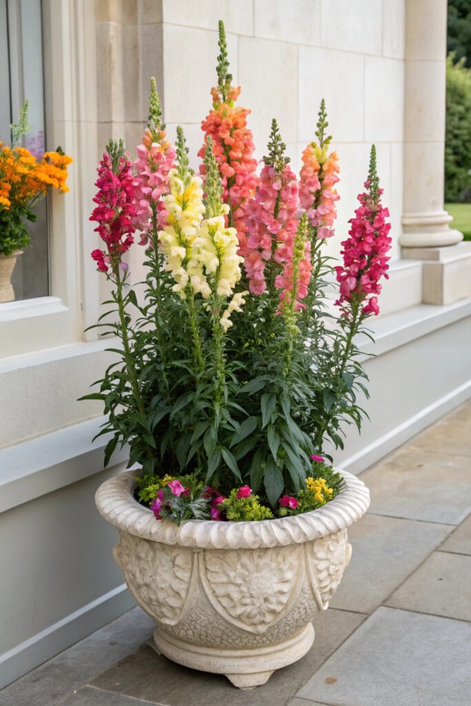 10 Best Flowers for Container Gardening: Potted Beauty - 10. Snapdragons: Height and Grace