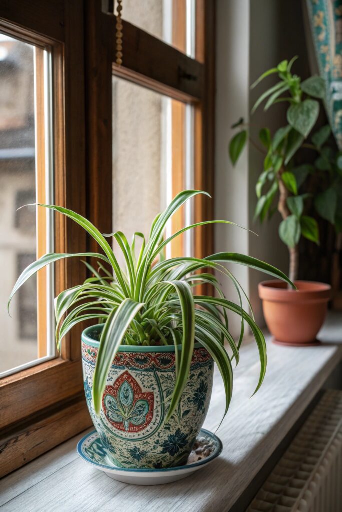 10 Best Low Light Houseplants for Indoor Growing - 5. Spider Plant (Chlorophytum comosum)