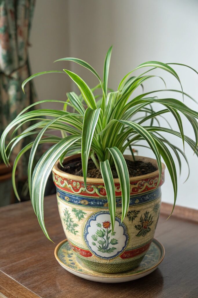 Top 9 Small Indoor Plants for Tiny Spaces - 4. Spider Plant (Chlorophytum comosum)