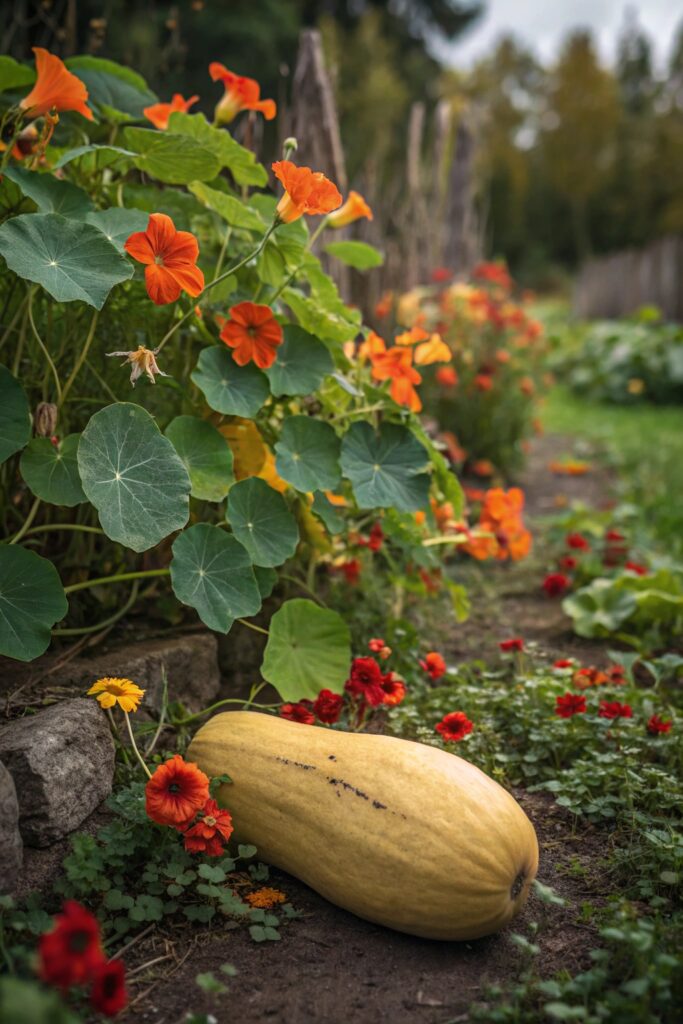 8 Plant Combinations for Companion Planting - 8. Squash and Nasturtiums